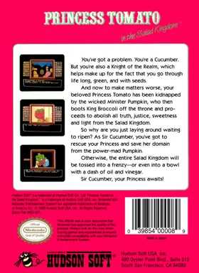 Princess Tomato in the Salad Kingdom (USA) (Beta) box cover back